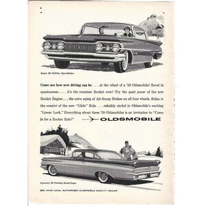 1959 Oldsmobile Ari Scoop Brakes Rocket Ride 1950s Vintage Print Ad 9 inch